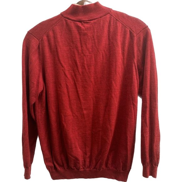 Woolovers Men's 2XL 100% Merino Wool  Knit 1/4 Zip Pullover Red Sweater - Picture 3 of 8
